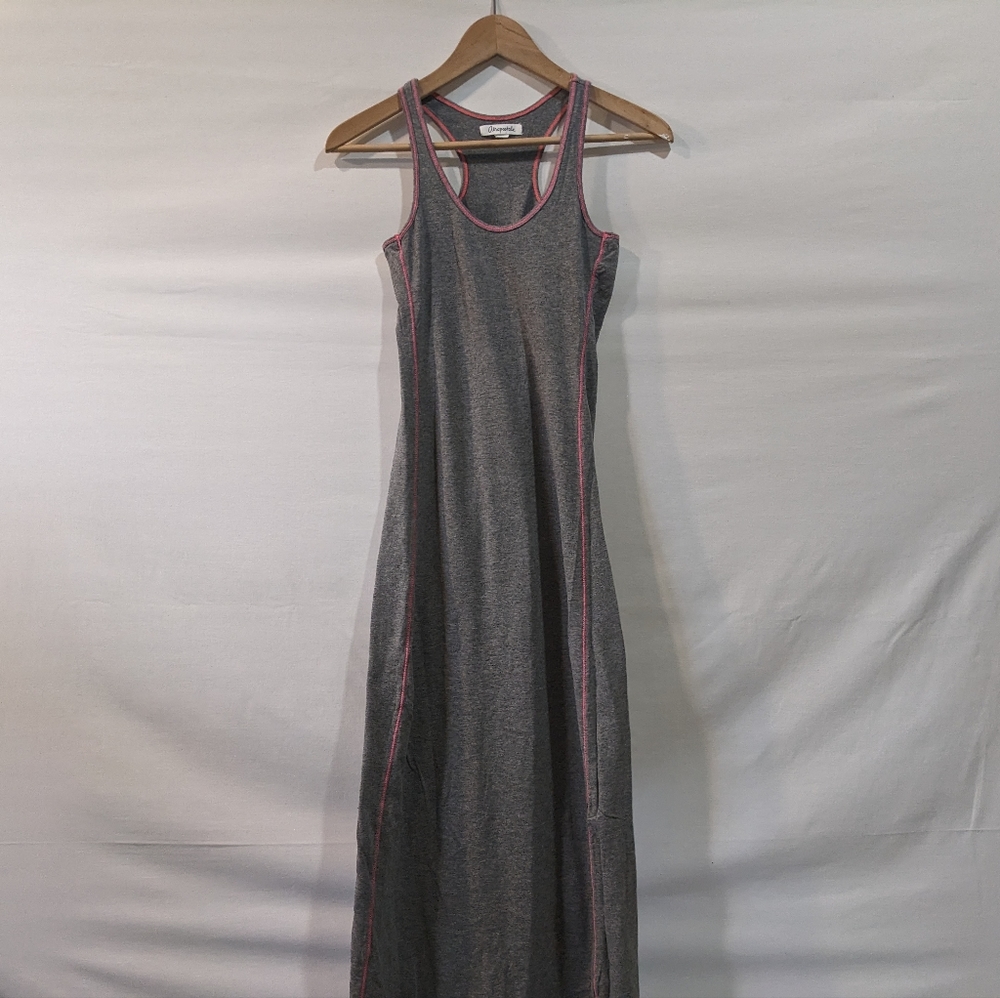 Aeropostale Gray Cotton Maxi Dress w/Pink Stitching Size XS
